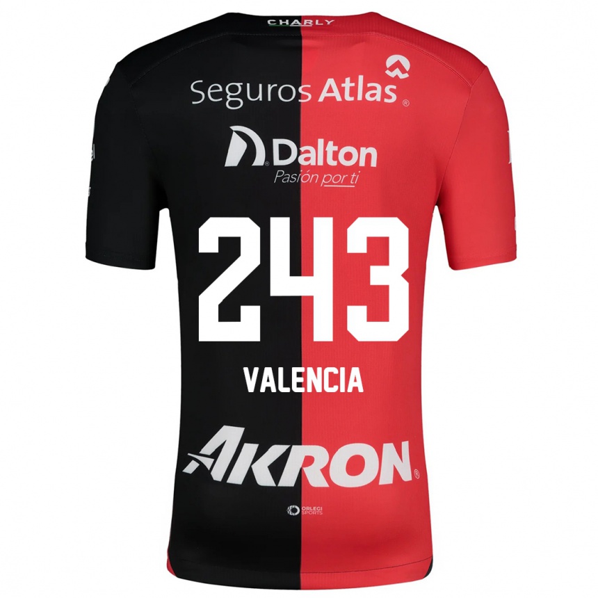 Vaikiškas Luis Valencia #243 Raudona Juoda Namų Marškinėliai 2024/25 T-Shirt