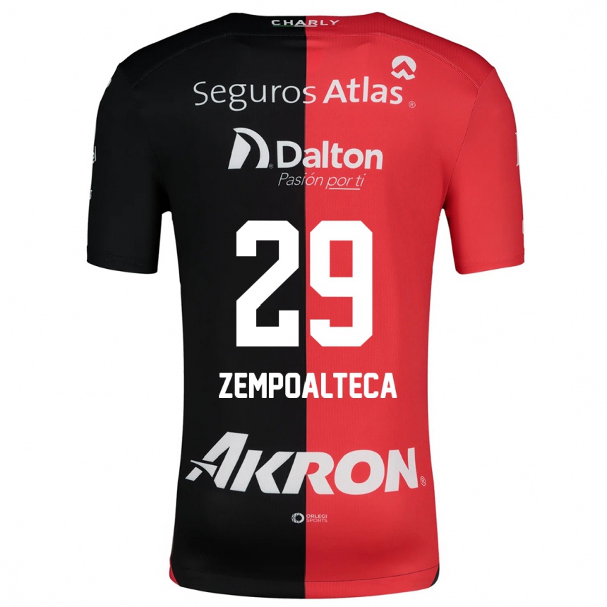 Vaikiškas Karla Zempoalteca #29 Raudona Juoda Namų Marškinėliai 2024/25 T-Shirt