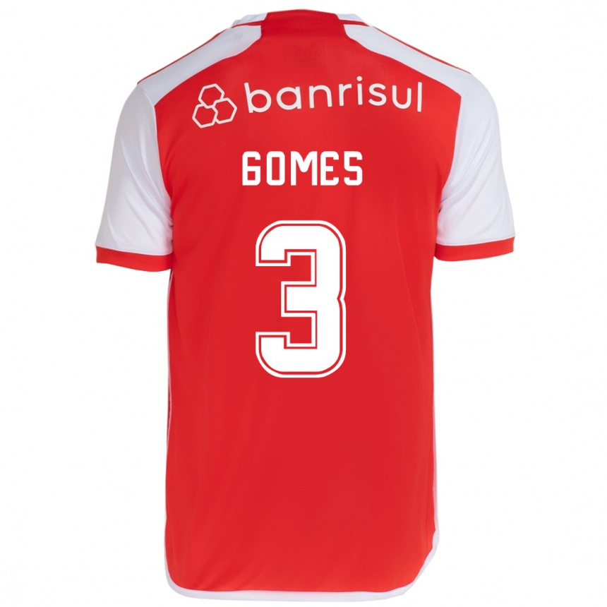 Vaikiškas Igor Gomes #3 Raudona Balta Namų Marškinėliai 2024/25 T-Shirt