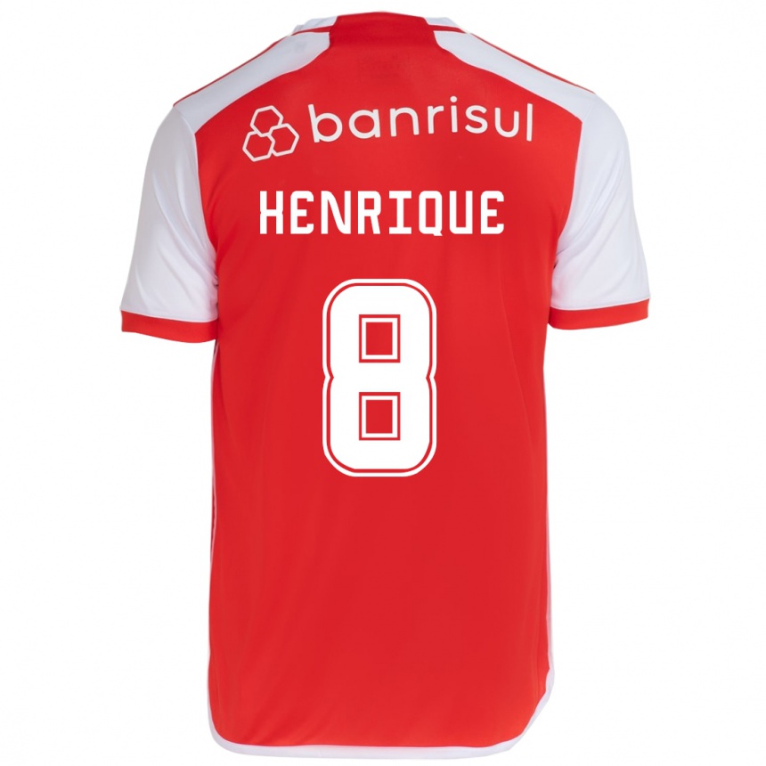 Vaikiškas Bruno Henrique #8 Raudona Balta Namų Marškinėliai 2024/25 T-Shirt