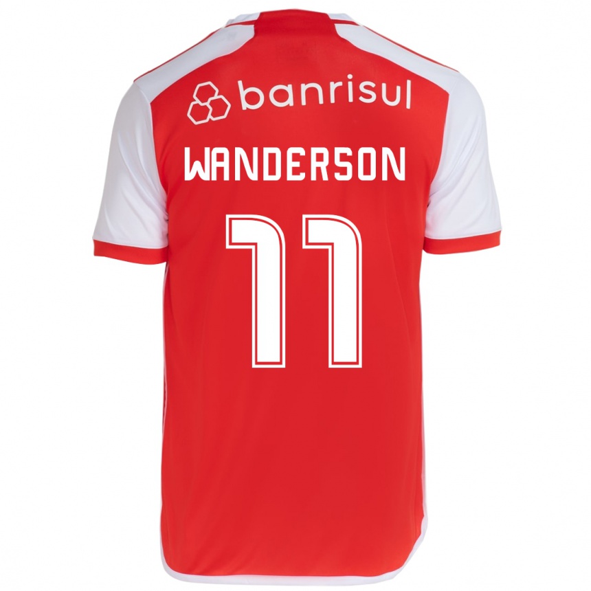 Vaikiškas Wanderson #11 Raudona Balta Namų Marškinėliai 2024/25 T-Shirt