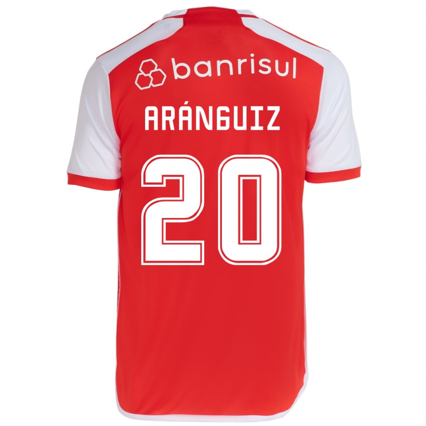 Vaikiškas Charles Aránguiz #20 Raudona Balta Namų Marškinėliai 2024/25 T-Shirt