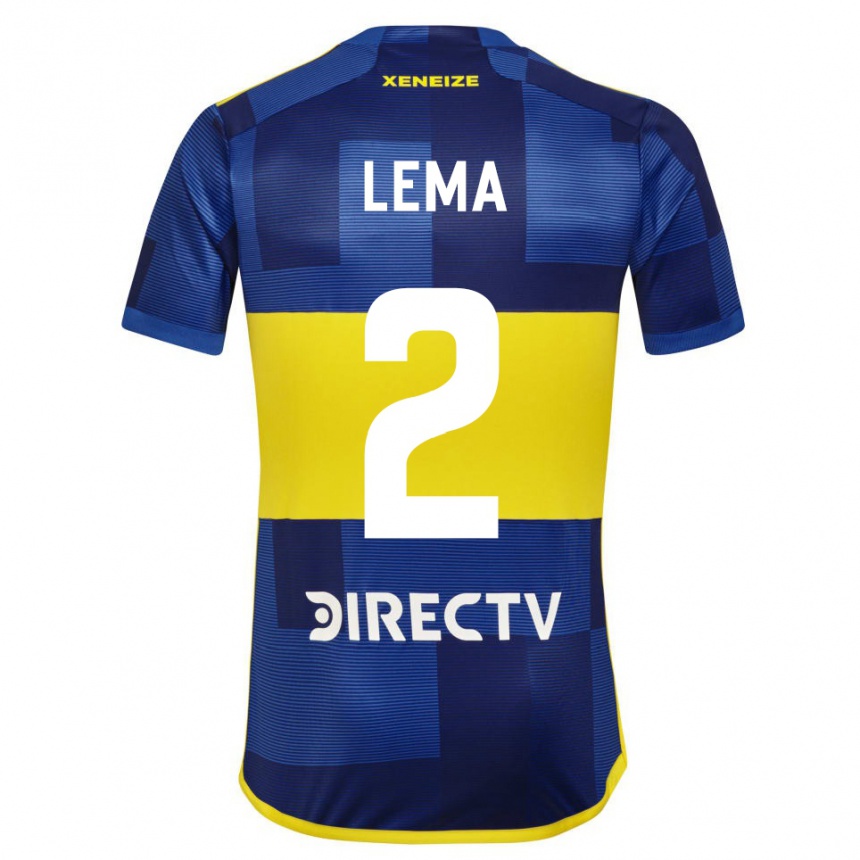 Vaikiškas Cristian Lema #2 Mėlyna Geltona Namų Marškinėliai 2024/25 T-Shirt