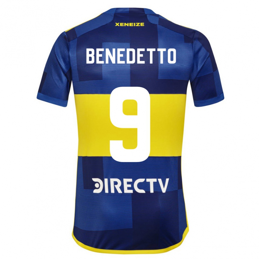 Vaikiškas Dario Benedetto #9 Mėlyna Geltona Namų Marškinėliai 2024/25 T-Shirt