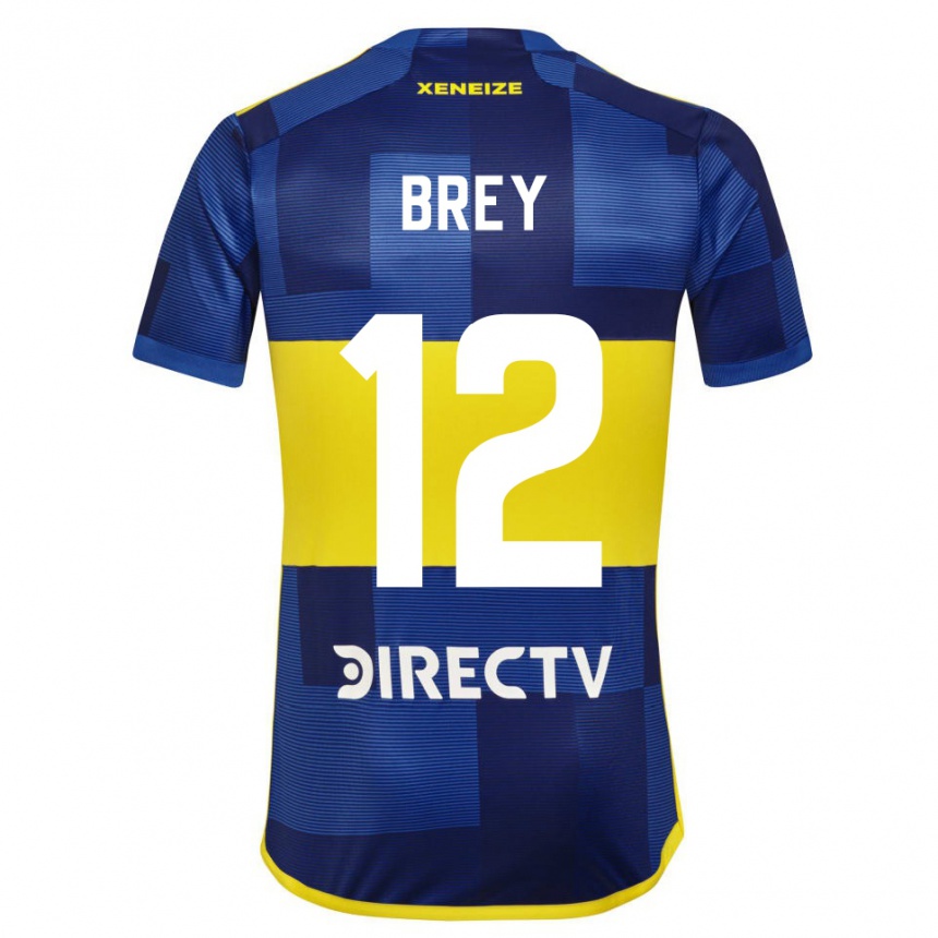 Vaikiškas Leandro Brey #12 Mėlyna Geltona Namų Marškinėliai 2024/25 T-Shirt