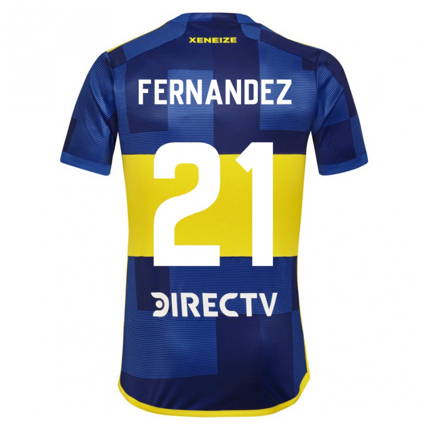 Vaikiškas Ezequiel Fernández #21 Mėlyna Geltona Namų Marškinėliai 2024/25 T-Shirt