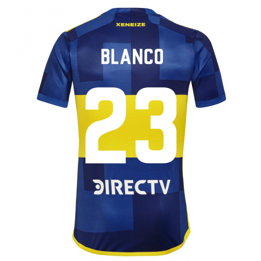 Vaikiškas Lautaro Blanco #23 Mėlyna Geltona Namų Marškinėliai 2024/25 T-Shirt