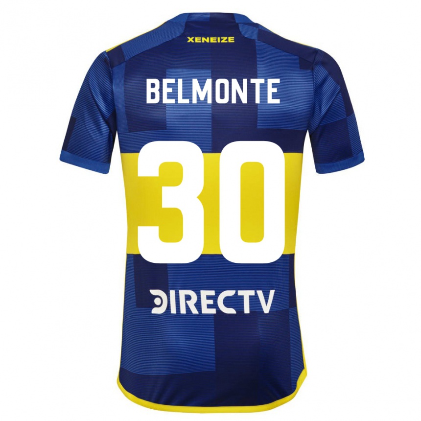 Vaikiškas Tomás Belmonte #30 Mėlyna Geltona Namų Marškinėliai 2024/25 T-Shirt