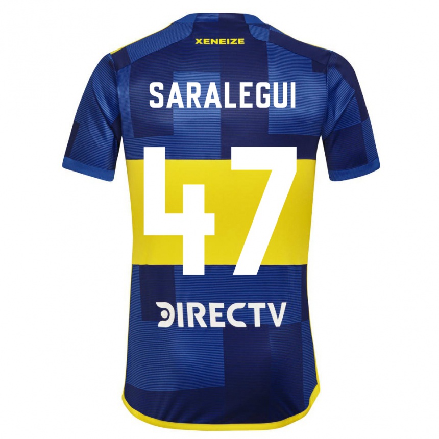 Vaikiškas Jabes Saralegui #47 Mėlyna Geltona Namų Marškinėliai 2024/25 T-Shirt