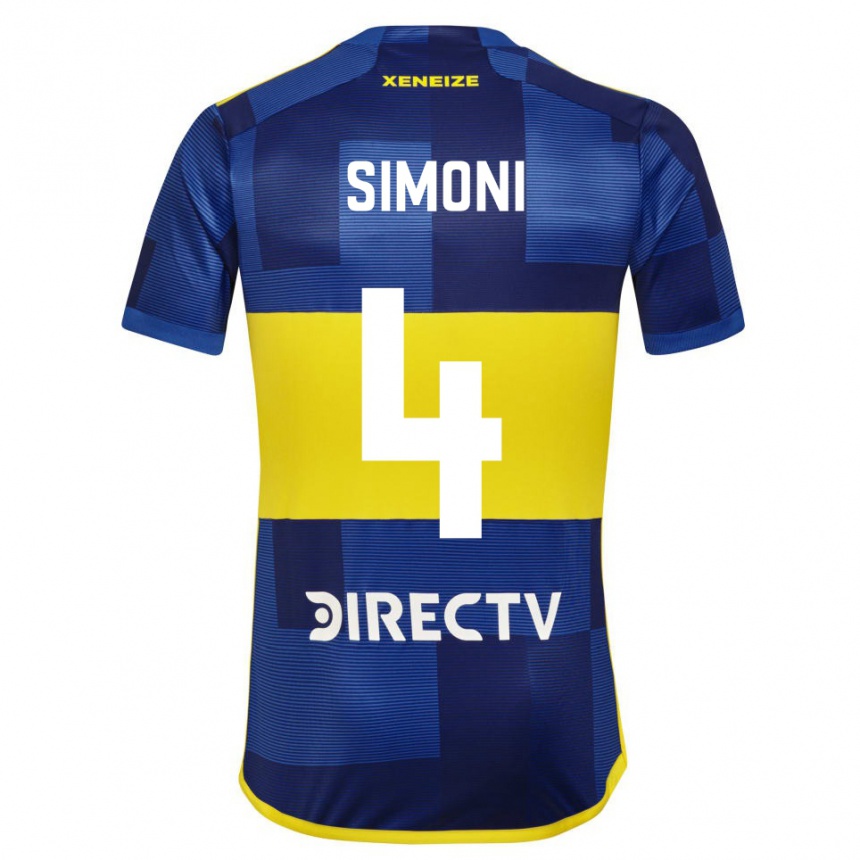 Vaikiškas Tiago Simoni #4 Mėlyna Geltona Namų Marškinėliai 2024/25 T-Shirt