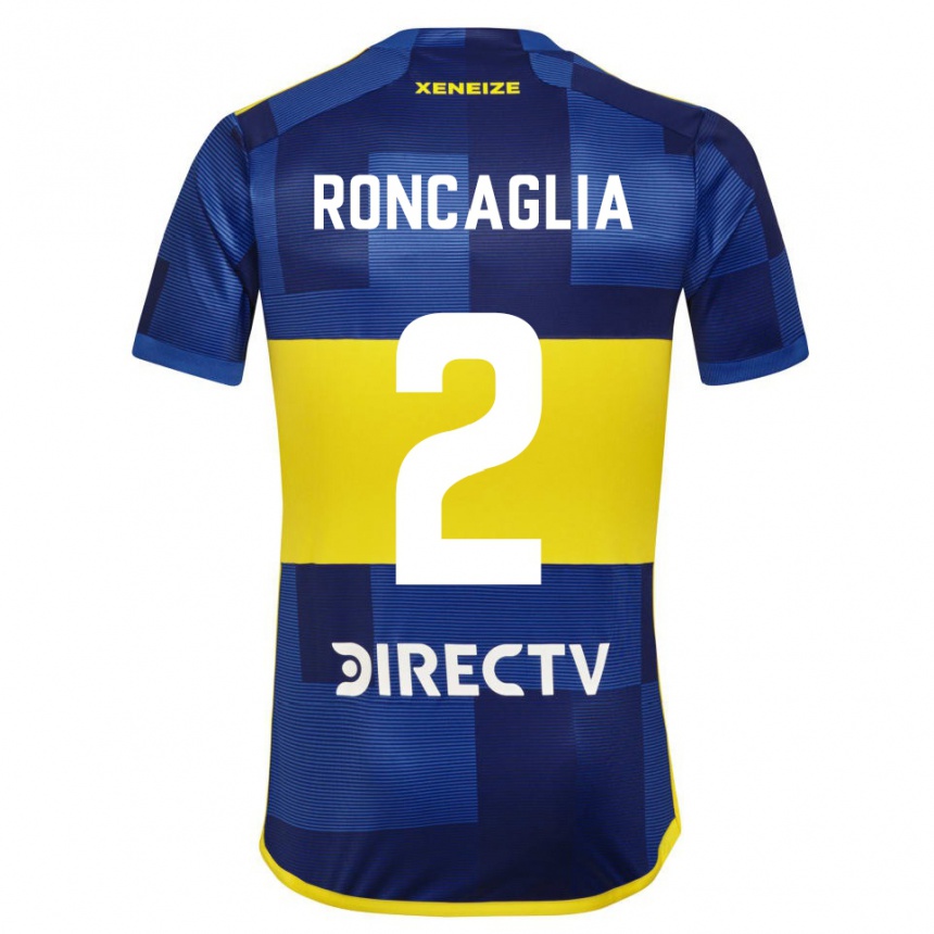 Vaikiškas Facundo Roncaglia #2 Mėlyna Geltona Namų Marškinėliai 2024/25 T-Shirt