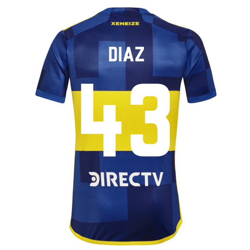 Vaikiškas Tomas Diaz #43 Mėlyna Geltona Namų Marškinėliai 2024/25 T-Shirt