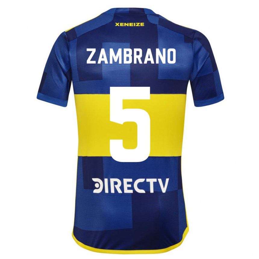 Vaikiškas Carlos Zambrano #5 Mėlyna Geltona Namų Marškinėliai 2024/25 T-Shirt