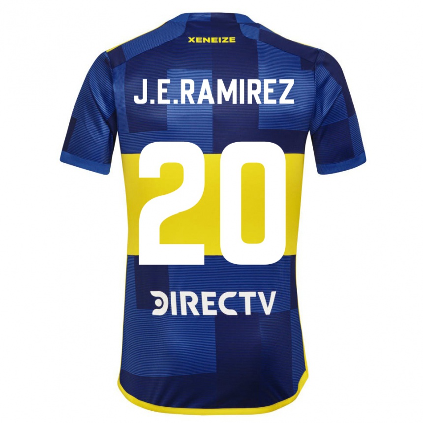 Vaikiškas Juan Edgardo Ramirez #20 Mėlyna Geltona Namų Marškinėliai 2024/25 T-Shirt