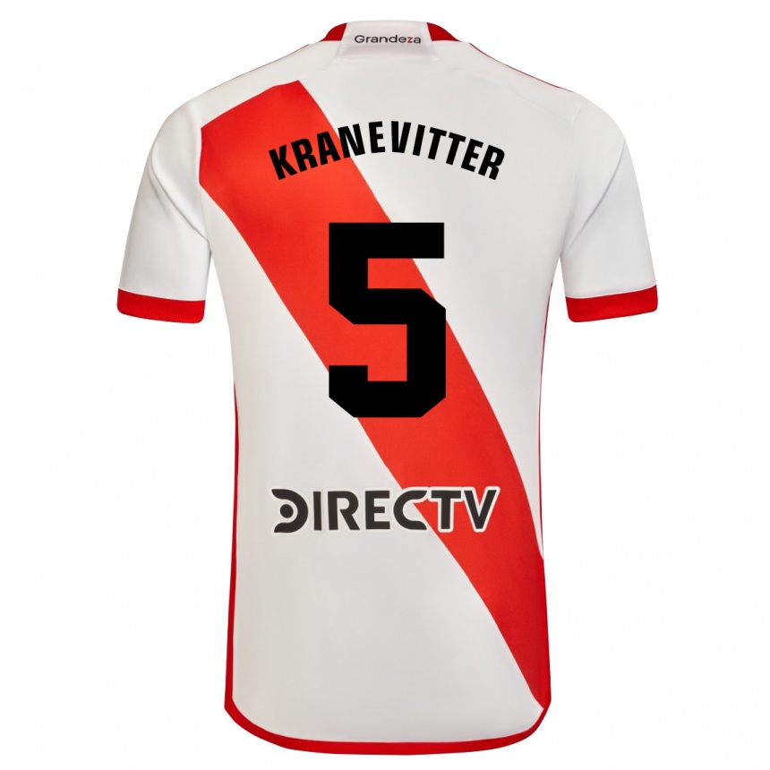 Vaikiškas Matías Kranevitter #5 Balta Raudona Namų Marškinėliai 2024/25 T-Shirt