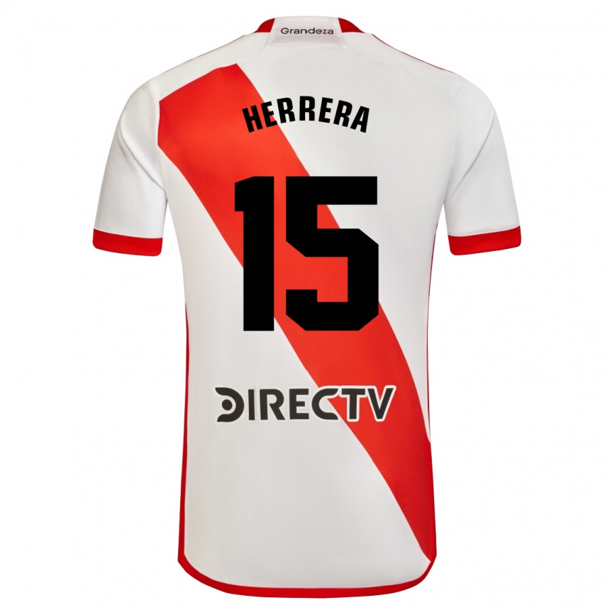 Vaikiškas Andrés Herrera #15 Balta Raudona Namų Marškinėliai 2024/25 T-Shirt