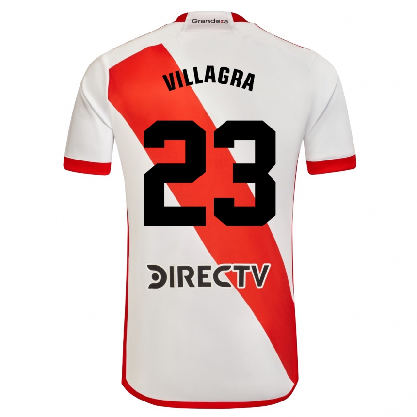 Vaikiškas Rodrigo Villagra #23 Balta Raudona Namų Marškinėliai 2024/25 T-Shirt