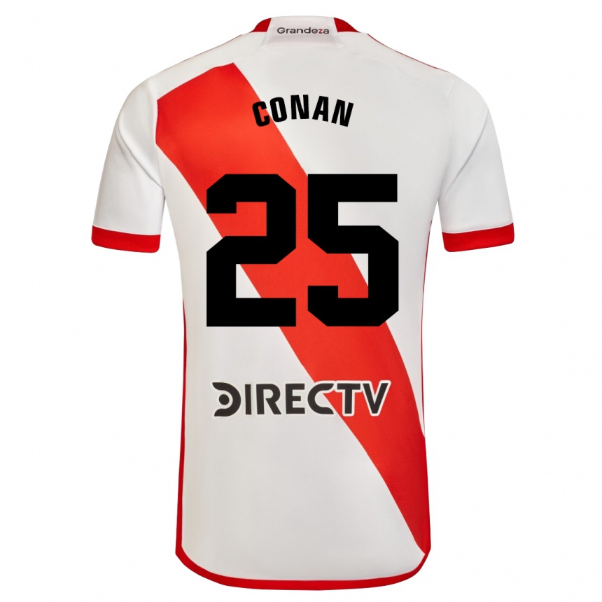 Vaikiškas Conan Ledesma #25 Balta Raudona Namų Marškinėliai 2024/25 T-Shirt