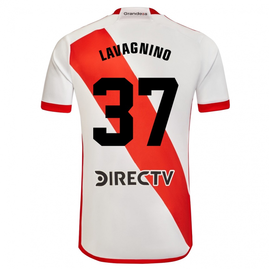 Vaikiškas Lucas Lavagnino #37 Balta Raudona Namų Marškinėliai 2024/25 T-Shirt