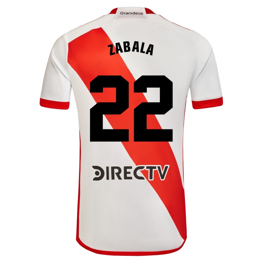 Vaikiškas Daniel Zabala #22 Balta Raudona Namų Marškinėliai 2024/25 T-Shirt