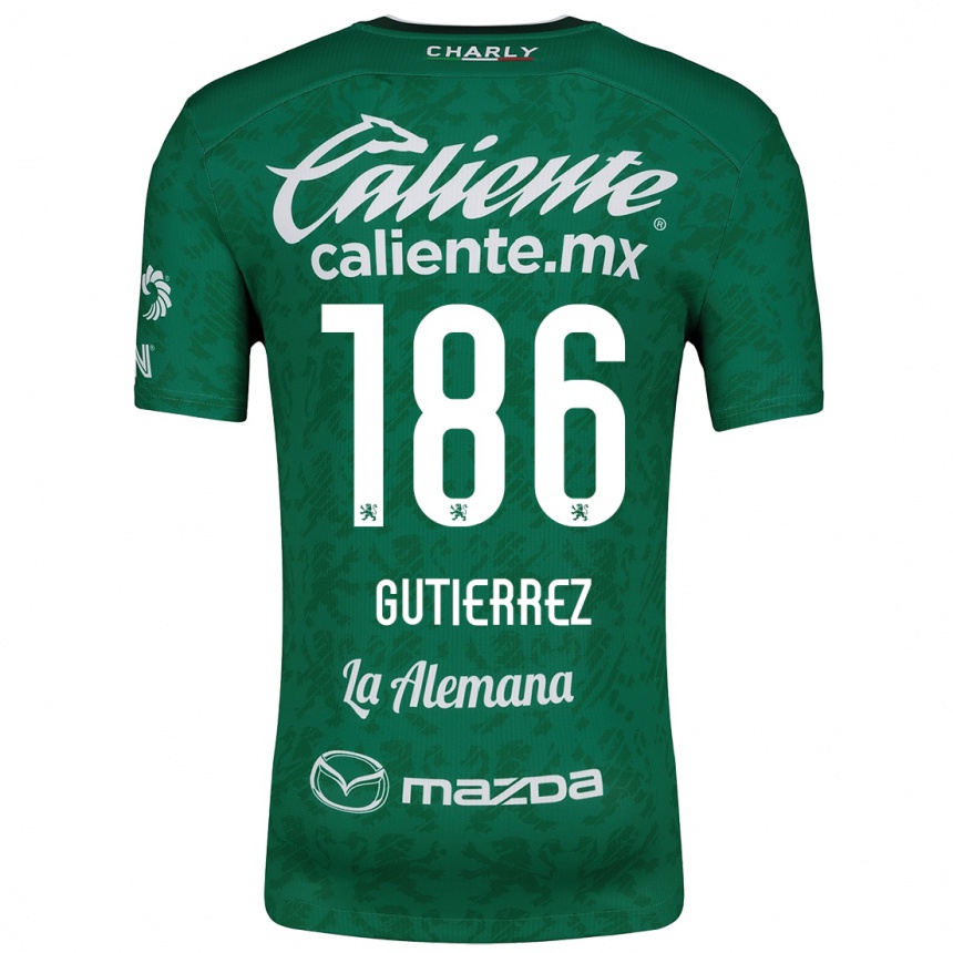 Vaikiškas Alan Gutiérrez #186 Žalia Balta Namų Marškinėliai 2024/25 T-Shirt