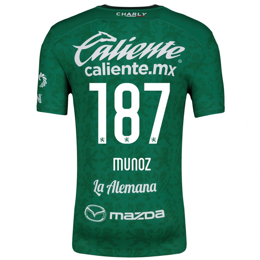 Vaikiškas Diego Muñoz #187 Žalia Balta Namų Marškinėliai 2024/25 T-Shirt