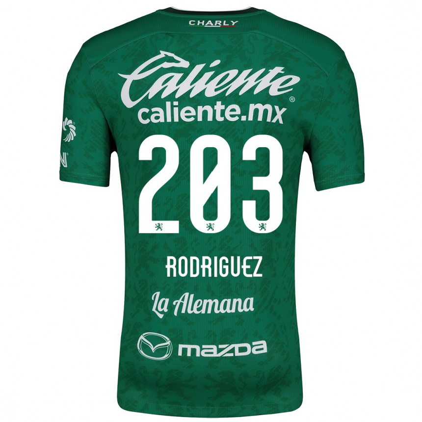 Vaikiškas César Rodríguez #203 Žalia Balta Namų Marškinėliai 2024/25 T-Shirt