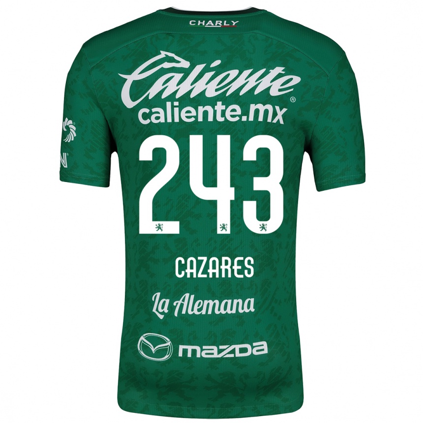 Vaikiškas Juan Cázares #243 Žalia Balta Namų Marškinėliai 2024/25 T-Shirt