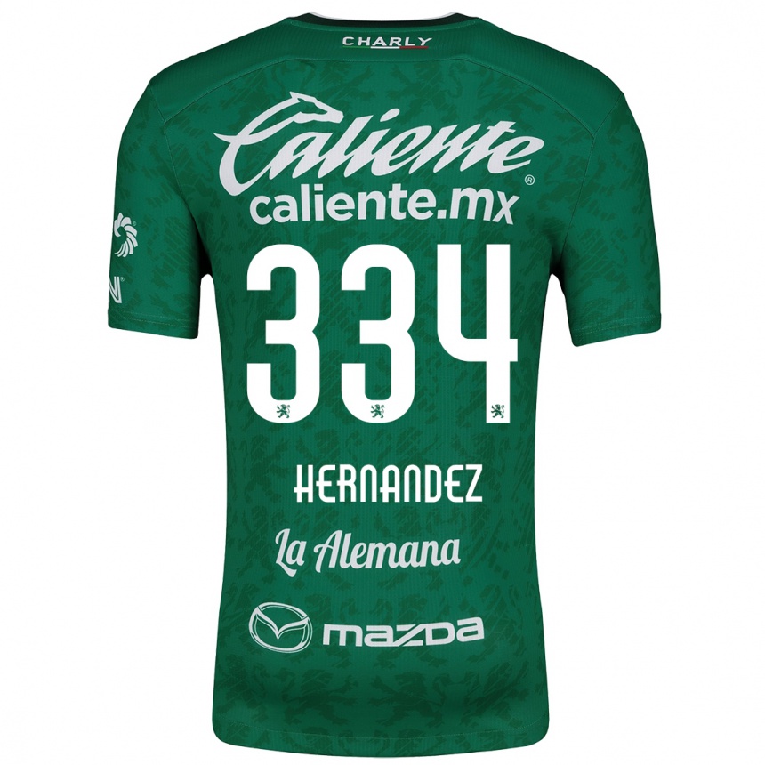 Vaikiškas Alan Hernández #334 Žalia Balta Namų Marškinėliai 2024/25 T-Shirt