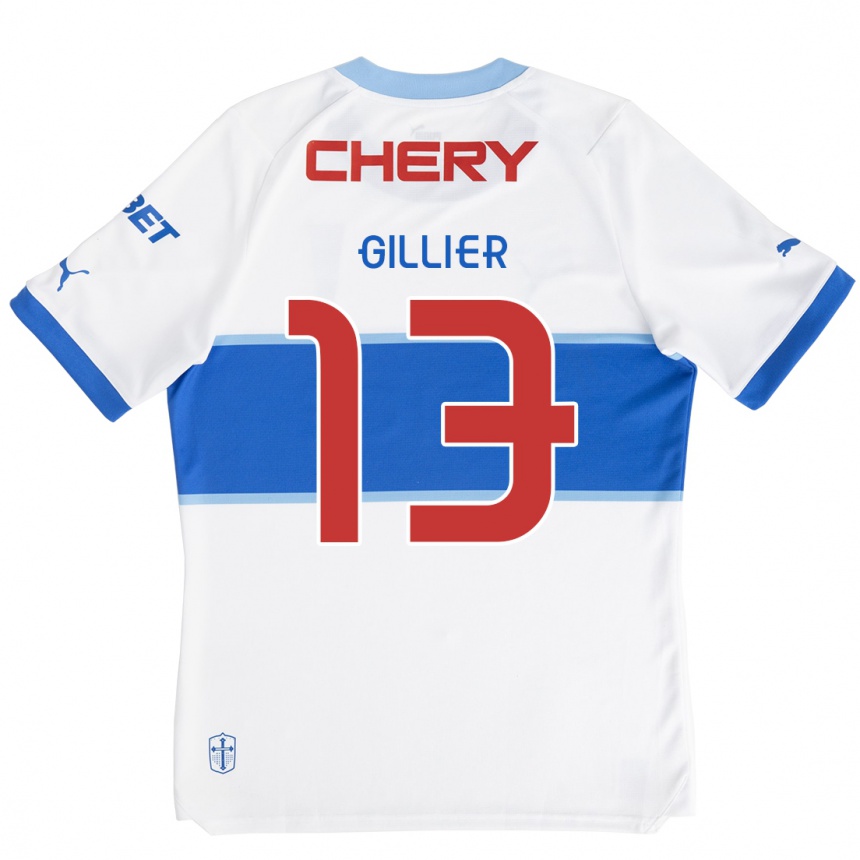 Vaikiškas Thomas Gillier #13 Balta Mėlyna Namų Marškinėliai 2024/25 T-Shirt