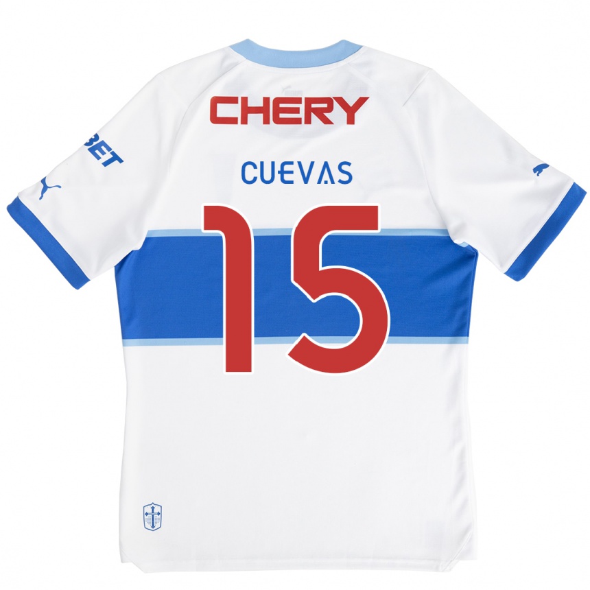 Vaikiškas Cristian Cuevas #15 Balta Mėlyna Namų Marškinėliai 2024/25 T-Shirt