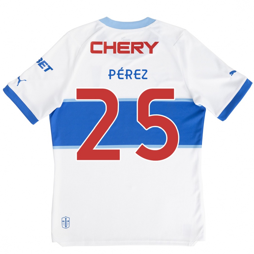 Vaikiškas Sebastián Pérez #25 Balta Mėlyna Namų Marškinėliai 2024/25 T-Shirt