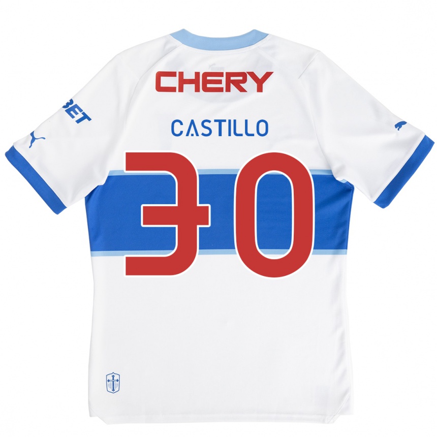 Vaikiškas Nicolás Castillo #30 Balta Mėlyna Namų Marškinėliai 2024/25 T-Shirt