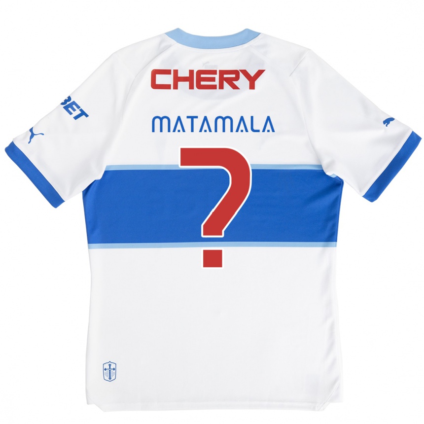 Vaikiškas Camilo Matamala #0 Balta Mėlyna Namų Marškinėliai 2024/25 T-Shirt