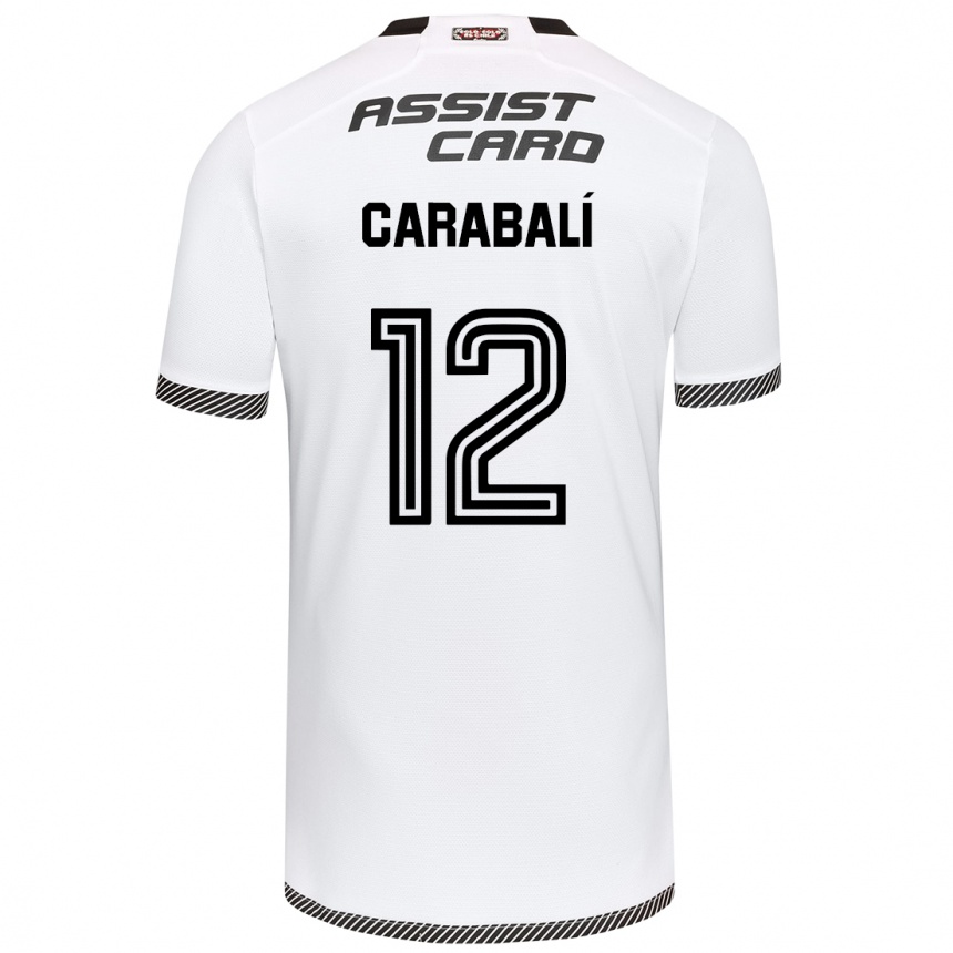 Vaikiškas Omar Carabalí #12 Balta Juoda Namų Marškinėliai 2024/25 T-Shirt