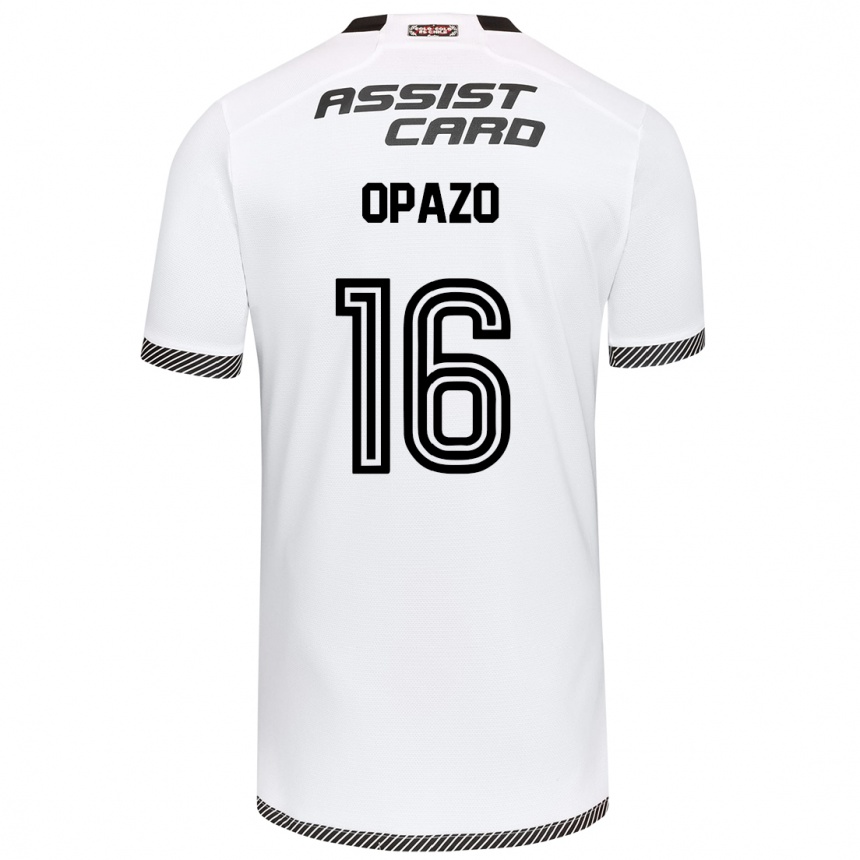 Vaikiškas Óscar Opazo #16 Balta Juoda Namų Marškinėliai 2024/25 T-Shirt