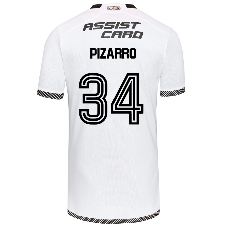 Vaikiškas Vicente Pizarro #34 Balta Juoda Namų Marškinėliai 2024/25 T-Shirt