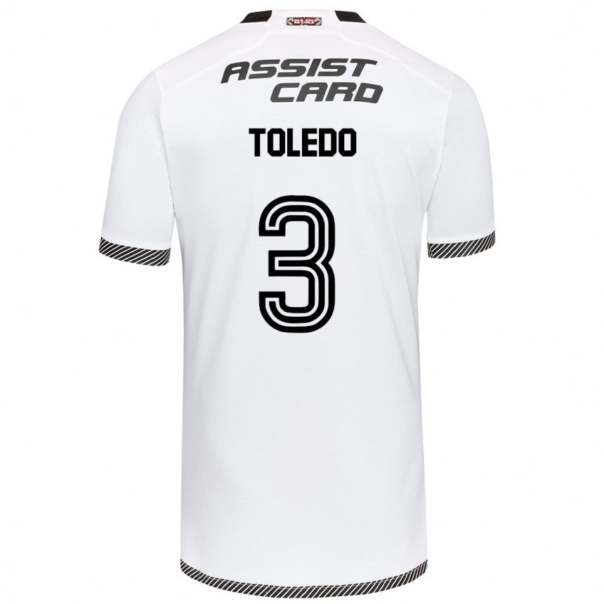 Vaikiškas Miguel Toledo #3 Balta Juoda Namų Marškinėliai 2024/25 T-Shirt