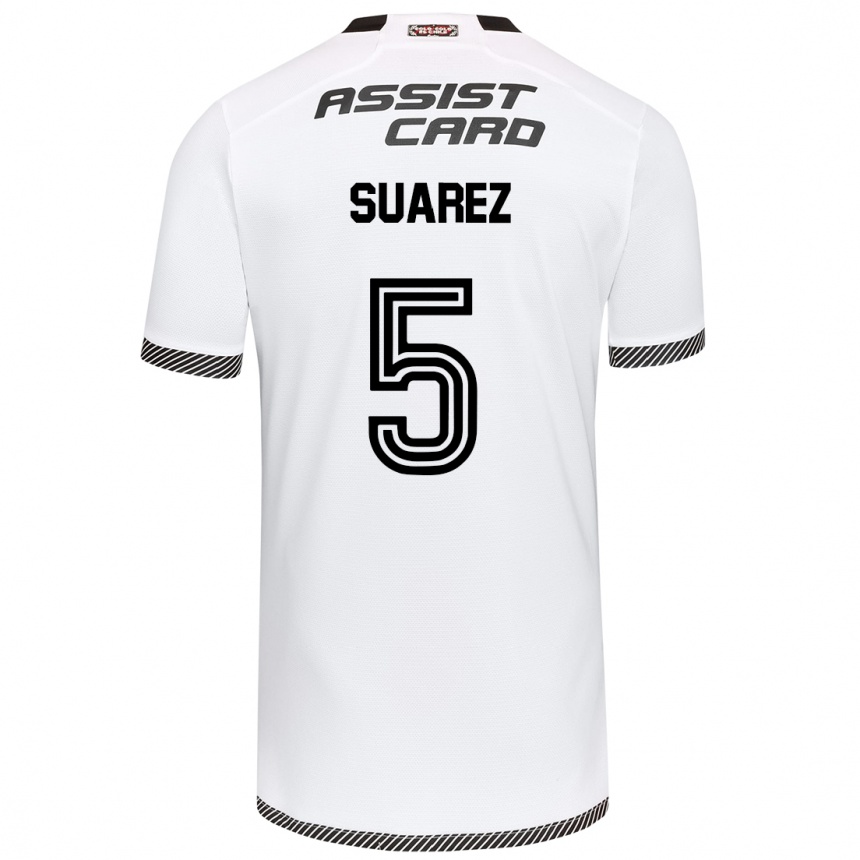 Vaikiškas Nicolás Suarez #5 Balta Juoda Namų Marškinėliai 2024/25 T-Shirt