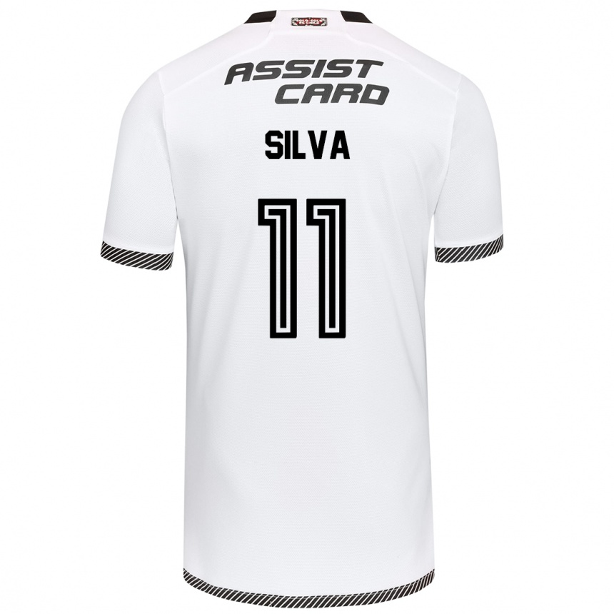 Vaikiškas Martín Silva #11 Balta Juoda Namų Marškinėliai 2024/25 T-Shirt