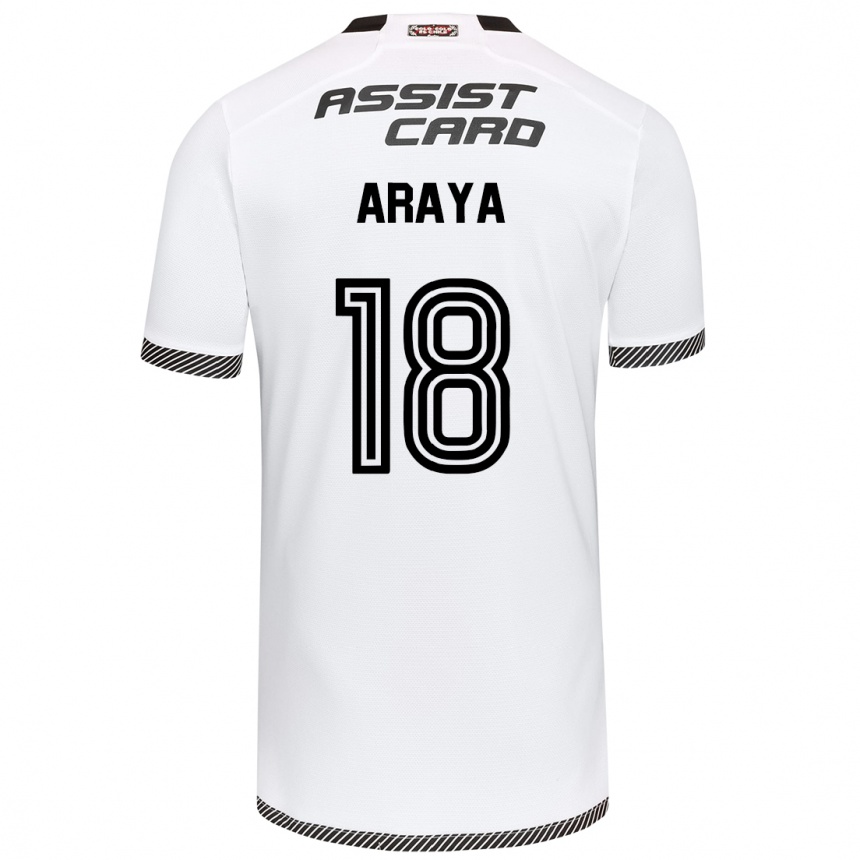 Vaikiškas Benjamín Araya #18 Balta Juoda Namų Marškinėliai 2024/25 T-Shirt