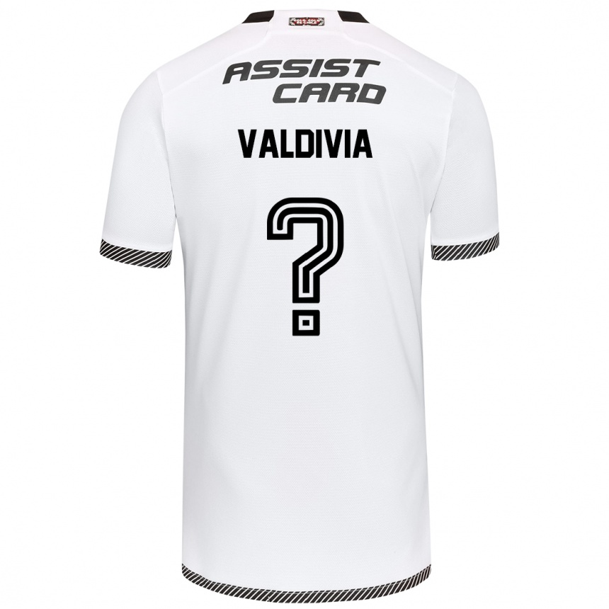 Vaikiškas Felipe Valdivia #0 Balta Juoda Namų Marškinėliai 2024/25 T-Shirt