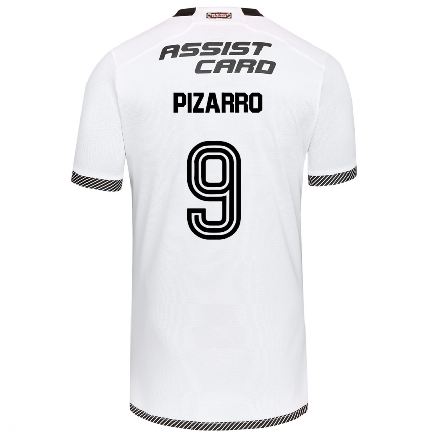 Vaikiškas Damián Pizarro #9 Balta Juoda Namų Marškinėliai 2024/25 T-Shirt