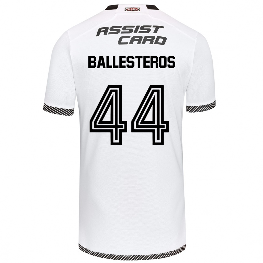 Vaikiškas Martín Ballesteros #44 Balta Juoda Namų Marškinėliai 2024/25 T-Shirt