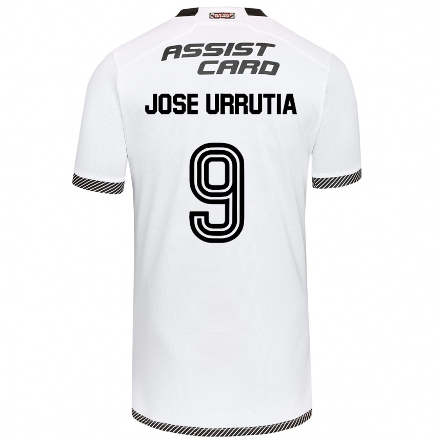 Vaikiškas María José Urrutia #9 Balta Juoda Namų Marškinėliai 2024/25 T-Shirt