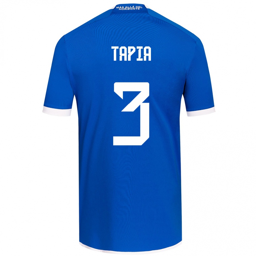 Vaikiškas Ignacio Tapia #3 Mėlyna Balta Namų Marškinėliai 2024/25 T-Shirt