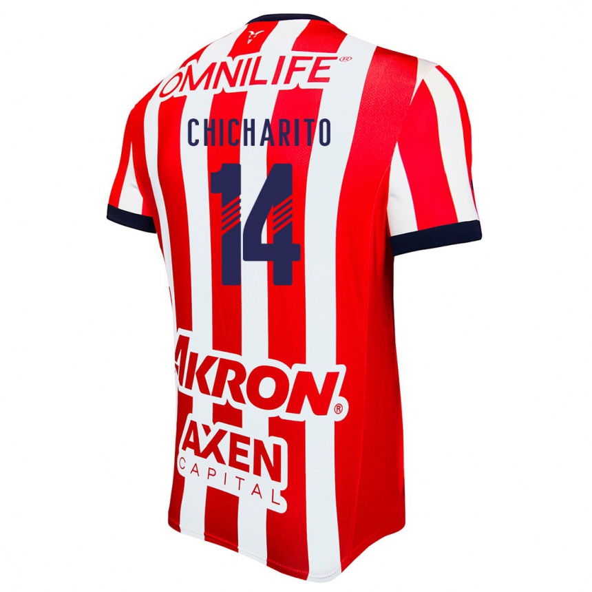 Vaikiškas Chicharito #14 Raudona Balta Mėlyna Namų Marškinėliai 2024/25 T-Shirt