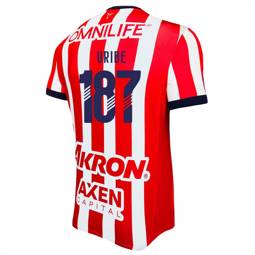 Vaikiškas Juan Uribe #187 Raudona Balta Mėlyna Namų Marškinėliai 2024/25 T-Shirt