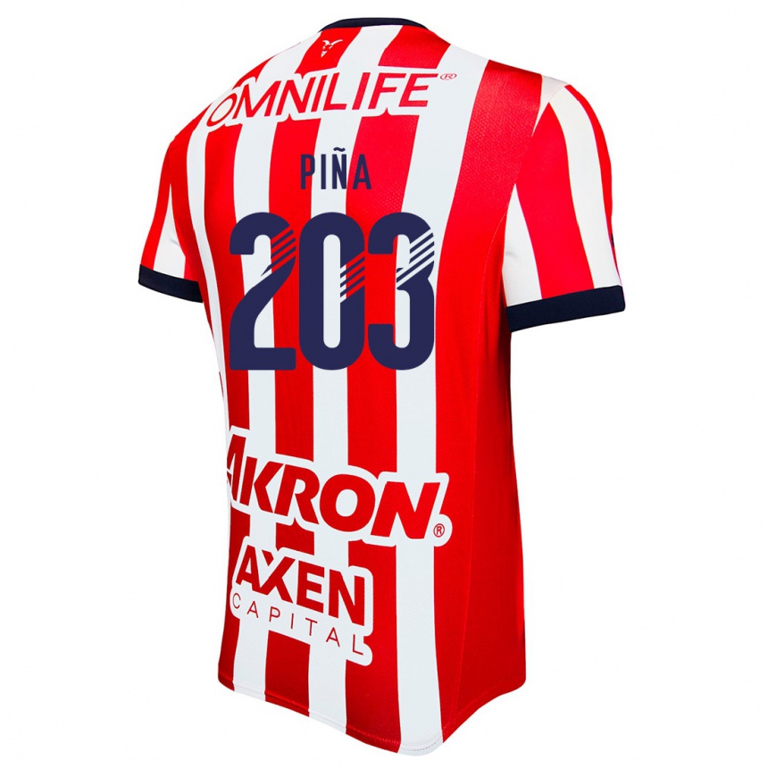 Vaikiškas Fernando Piña #203 Raudona Balta Mėlyna Namų Marškinėliai 2024/25 T-Shirt