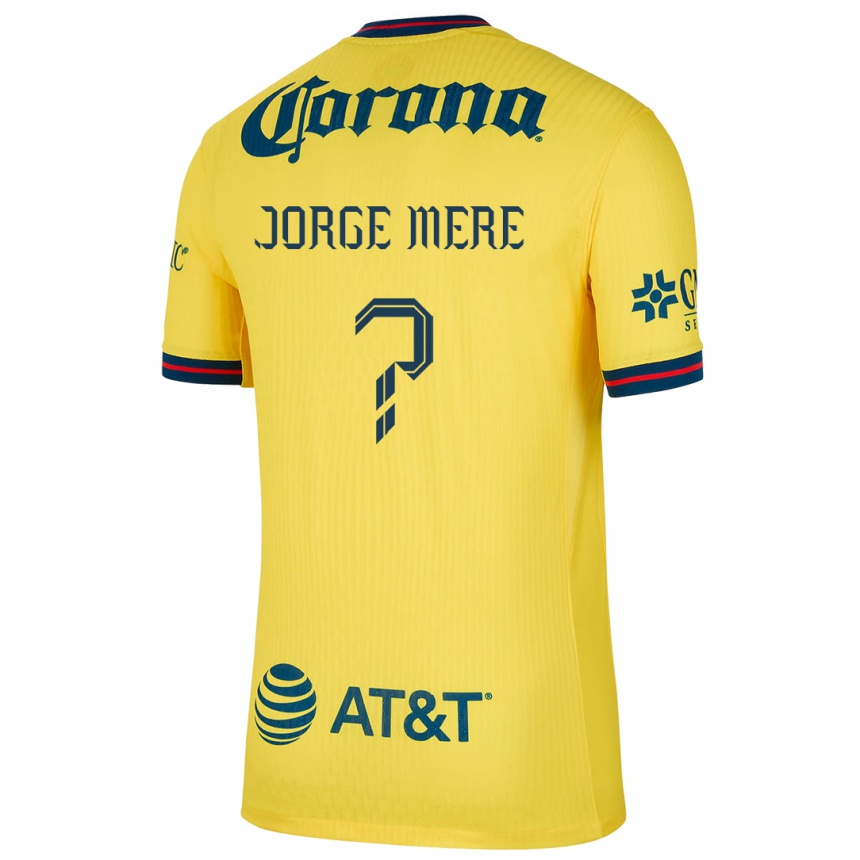 Vaikiškas Jorge Meré #0 Geltona Mėlyna Namų Marškinėliai 2024/25 T-Shirt